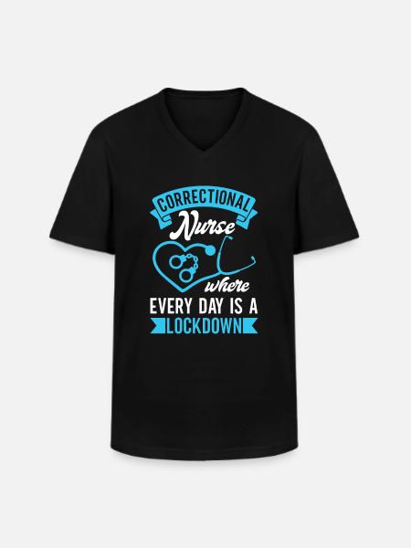 Justizvollzugsschwester Krankenpflege - Männer-T-Shirt mit V-Ausschnitt - Schwarz