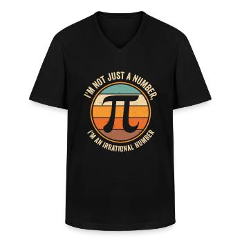 Pi Day Retro Mathematics Pi Symbol Math Number - Men's V-Neck T-Shirt - black - Front - AI Model Male 178 dark (178cm)