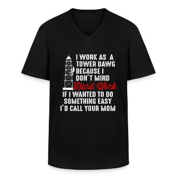 Cell Tower Climber Climbing Technician - Men's V-Neck T-Shirt - black - Front - AI Model Male 178 dark (178cm)