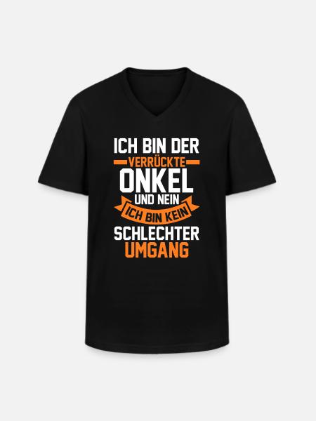 Patenonkel Onkel - Männer-T-Shirt mit V-Ausschnitt - Schwarz