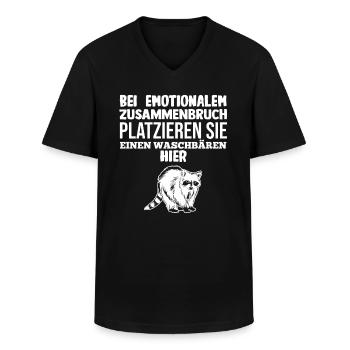 Tiermotiv Waschbär - Männer-T-Shirt mit V-Ausschnitt - Schwarz - Vorne - AI Model Male 178 dark (178cm)