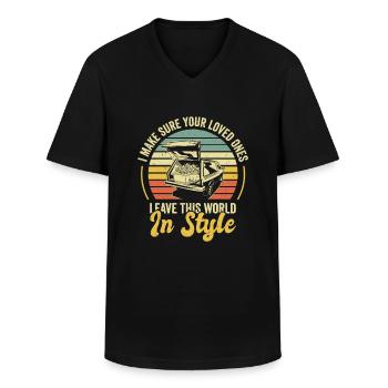 Bestattungsunternehmer Bestatter Leichenschauhaus - Männer-T-Shirt mit V-Ausschnitt - Schwarz - Vorne - AI Model Male 178 dark (178cm)