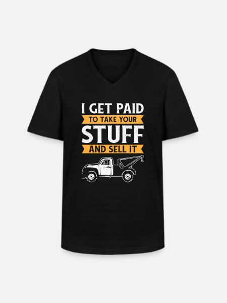 Repo Man Recovery Agent Repossession - Men's V-Neck T-Shirt - black