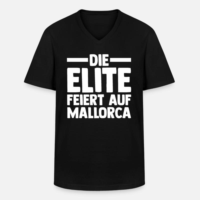 Party Urlaub Mallorca - Männer-T-Shirt mit V-Ausschnitt - Schwarz