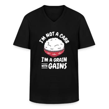 Asian Food Rice Philippines Filipino - Men's V-Neck T-Shirt - black - Front - AI Model Male 178 dark (178cm)