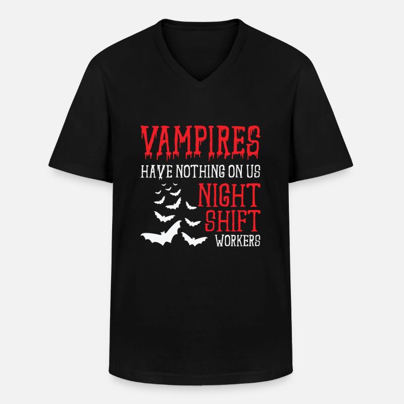 Night Shift Worker Graveyard Duty - Men's V-Neck T-Shirt - black