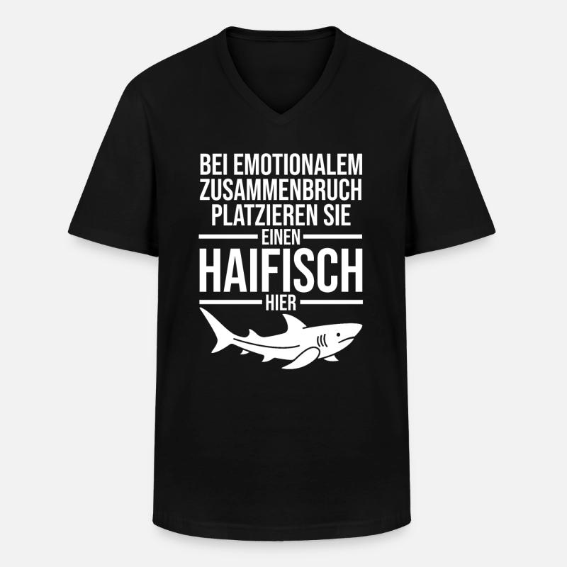 Fische Haifisch - Männer-T-Shirt mit V-Ausschnitt - Schwarz