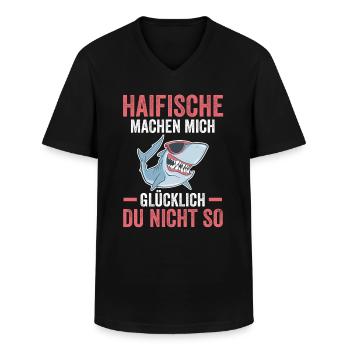 Fische Haifisch - Männer-T-Shirt mit V-Ausschnitt - Schwarz - Vorne - AI Model Male 178 dark (178cm)