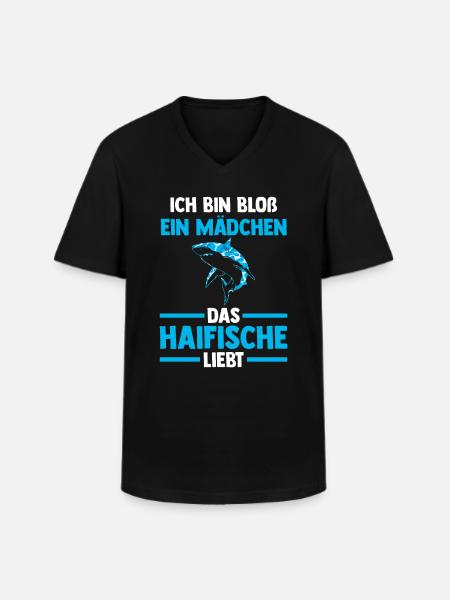 Fische Haifisch - Männer-T-Shirt mit V-Ausschnitt - Schwarz