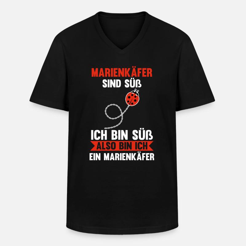 Marienkäfer - Männer-T-Shirt mit V-Ausschnitt - Schwarz