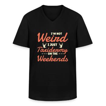 Taxidermiste Remplissage d’assemblage de taxidermie - T-shirt col V Homme - noir - Devant - AI Model Male 178 dark (178cm)