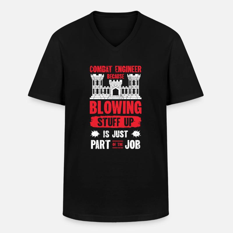 Combat Engineer Engineering Armee - Männer-T-Shirt mit V-Ausschnitt - Schwarz
