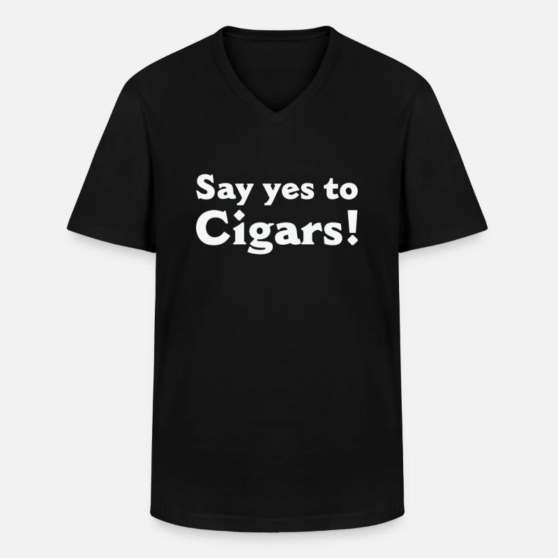 Zigarre Rauchen Zigarren Raucher - Männer-T-Shirt mit V-Ausschnitt - Schwarz