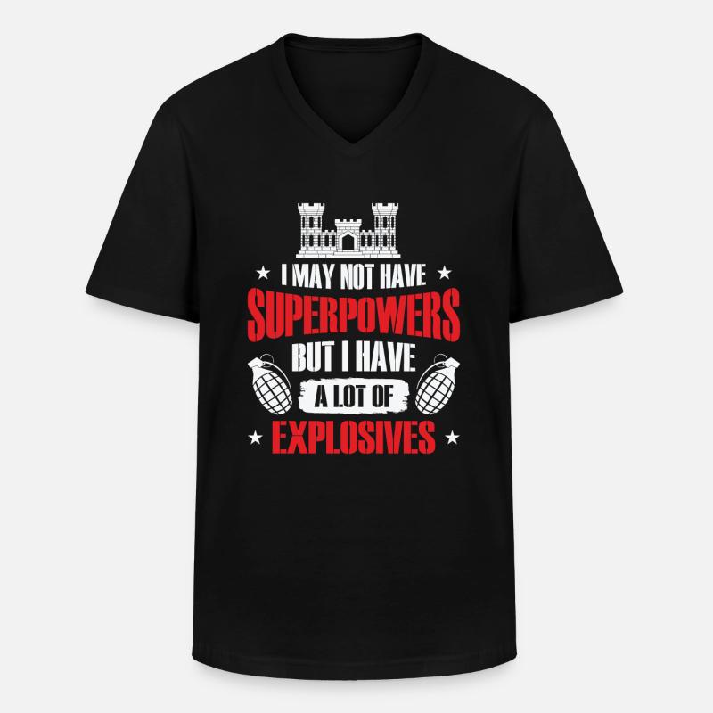 Combat Engineer Engineering Army - Men's V-Neck T-Shirt - black