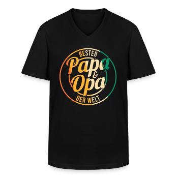 Beste Papa Und Opa Der Welt - Männer-T-Shirt mit V-Ausschnitt - Schwarz - Vorne - AI Model Male 178 dark (178cm)