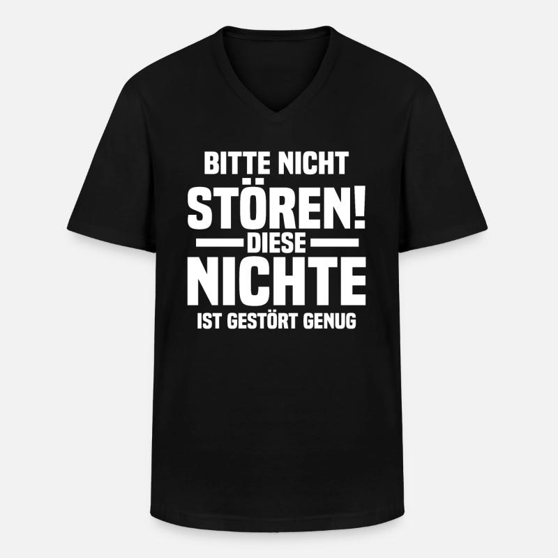 Nichte - Männer-T-Shirt mit V-Ausschnitt - Schwarz