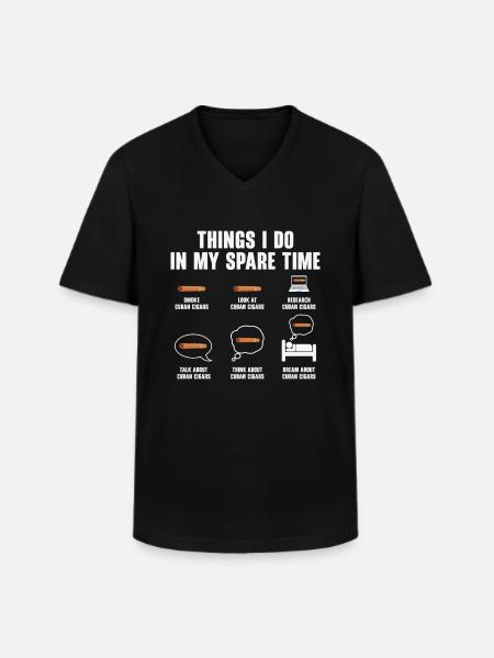 Cigar Smoking Cigars Smoker - Men's V-Neck T-Shirt - black