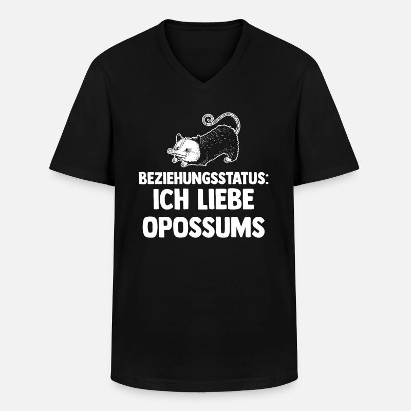Opossum - Männer-T-Shirt mit V-Ausschnitt - Schwarz