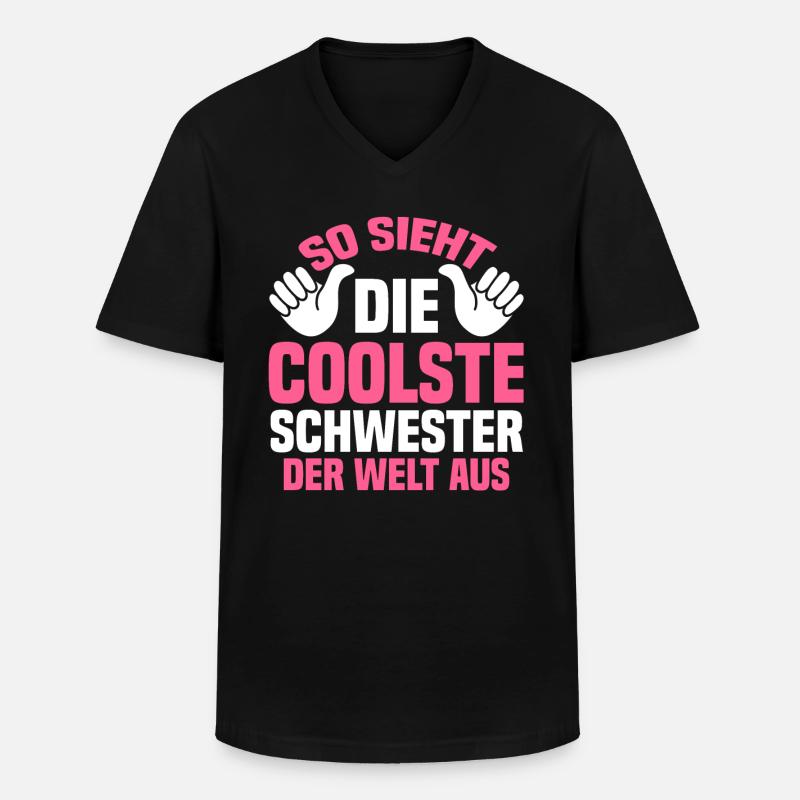 Familie Schwester - Männer-T-Shirt mit V-Ausschnitt - Schwarz