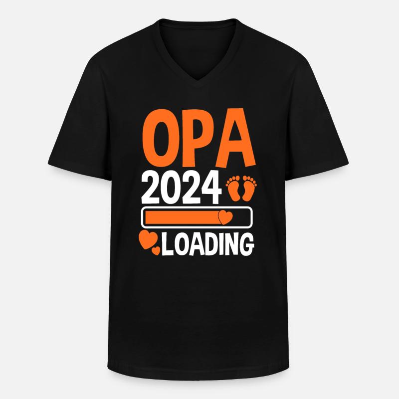 Werdender Opa 2025 - Männer-T-Shirt mit V-Ausschnitt - Schwarz