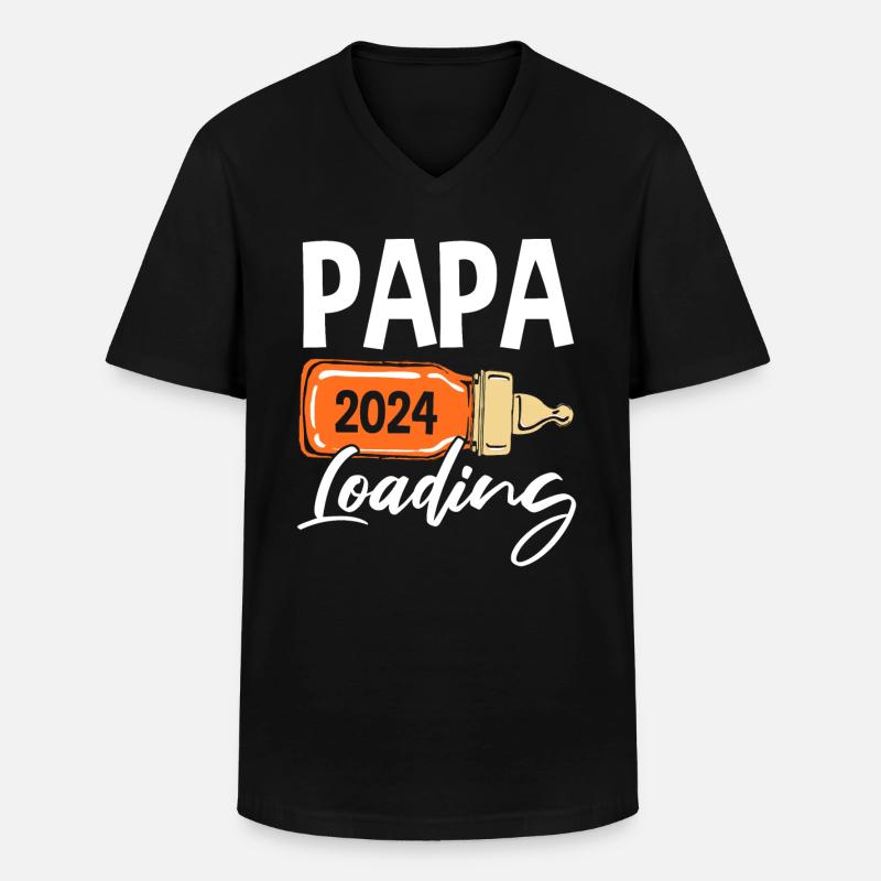 Werdender Papa 2024 - Männer-T-Shirt mit V-Ausschnitt - Schwarz