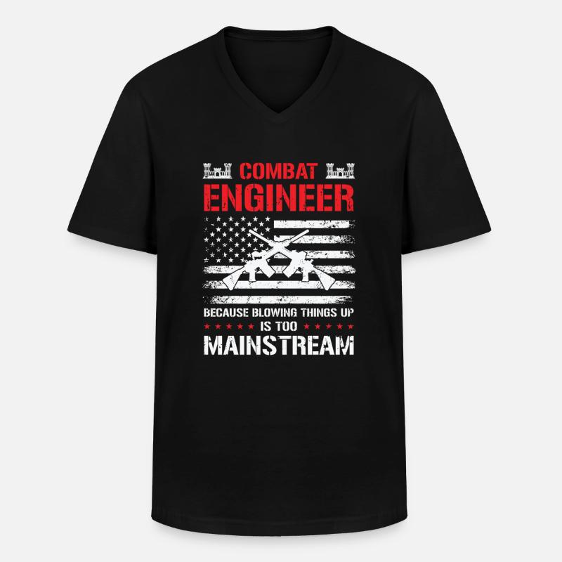 Combat Engineer Engineering Armee - Männer-T-Shirt mit V-Ausschnitt - Schwarz