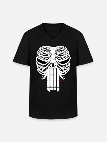HARDCORE HORROR SHOW SKULL - Men's V-Neck T-Shirt - black