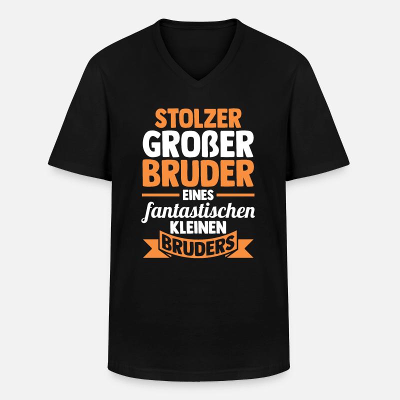 Geschwister Brüder Bruder - Männer-T-Shirt mit V-Ausschnitt - Schwarz