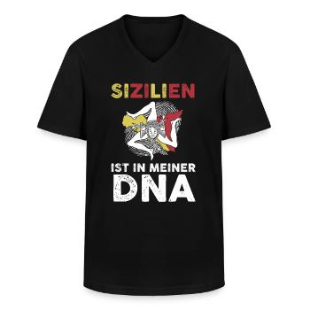 Sizilianer Sizilianisch Sizilien - Männer-T-Shirt mit V-Ausschnitt - Schwarz - Vorne - AI Model Male 178 dark (178cm)