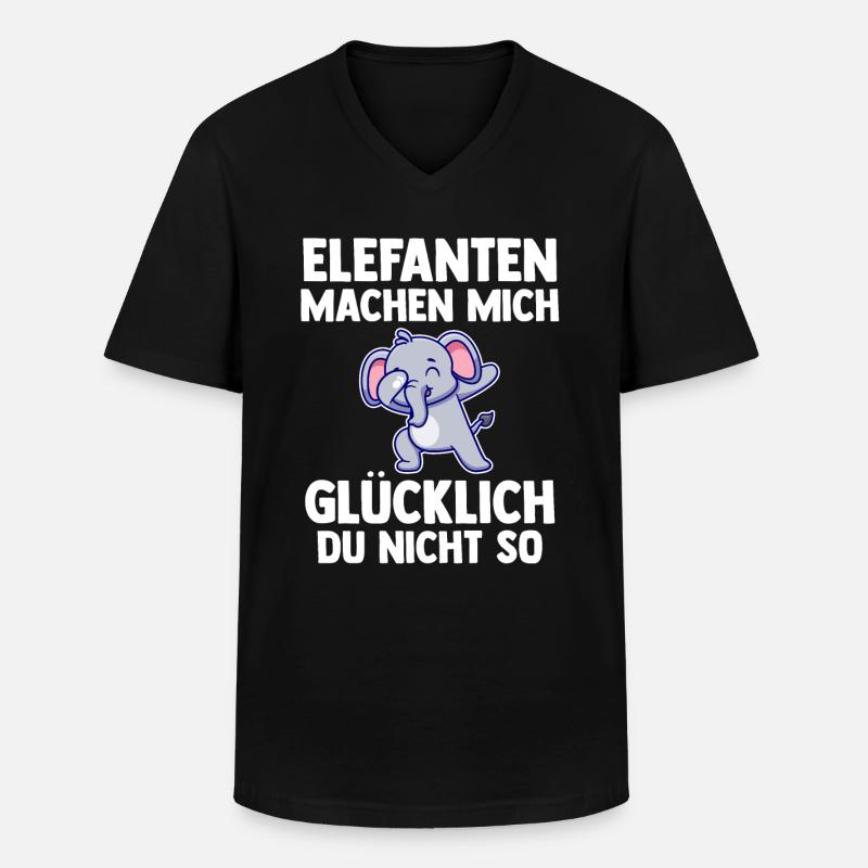 Elefant Elefanten - Männer-T-Shirt mit V-Ausschnitt - Schwarz