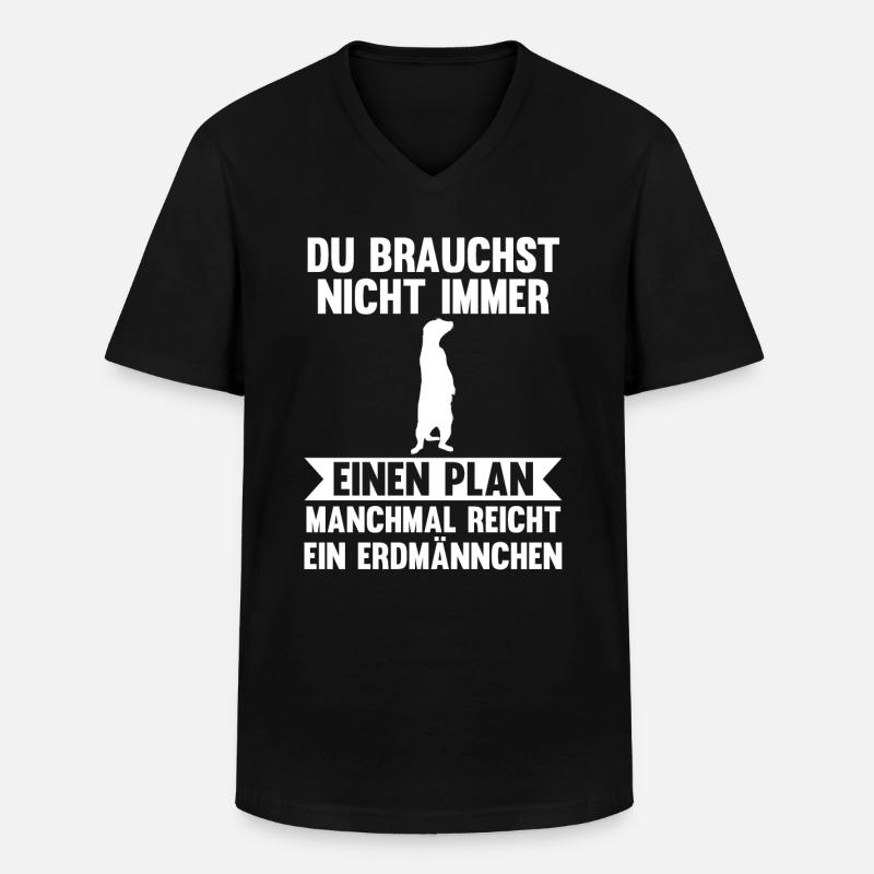 Erdmännchen - Männer-T-Shirt mit V-Ausschnitt - Schwarz