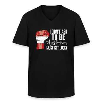 Fierté autrichienne Drapeau autrichien - T-shirt col V Homme - noir - Devant - AI Model Male 178 dark (178cm)