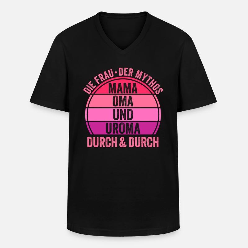 Mutter Mama Oma Uroma - Männer-T-Shirt mit V-Ausschnitt - Schwarz
