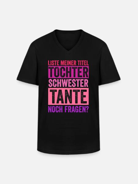 Schwester und Tante - Männer-T-Shirt mit V-Ausschnitt - Schwarz
