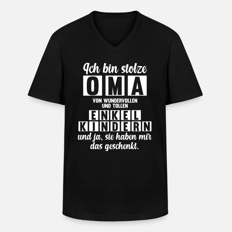 Großmutter Enkelkinder Oma - Männer-T-Shirt mit V-Ausschnitt - Schwarz