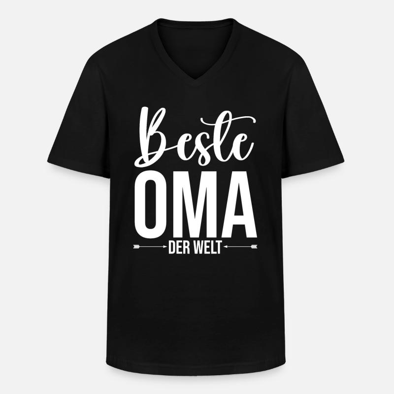 Großmutter Beste Oma - Männer-T-Shirt mit V-Ausschnitt - Schwarz