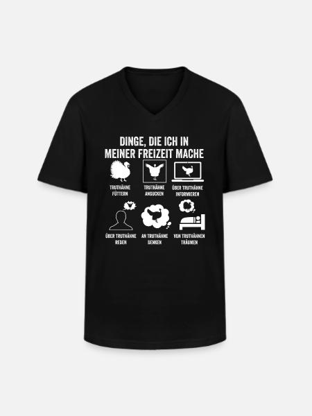 Truthuhn Truthahn - Männer-T-Shirt mit V-Ausschnitt - Schwarz
