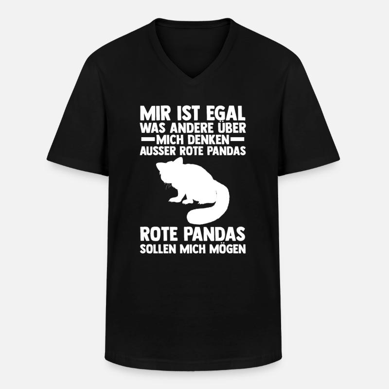 Roter Panda - Männer-T-Shirt mit V-Ausschnitt - Schwarz