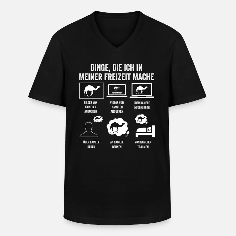 Kamel - Männer-T-Shirt mit V-Ausschnitt - Schwarz