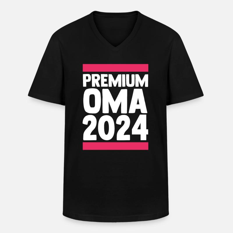 Werdende Oma 2024 - Männer-T-Shirt mit V-Ausschnitt - Schwarz
