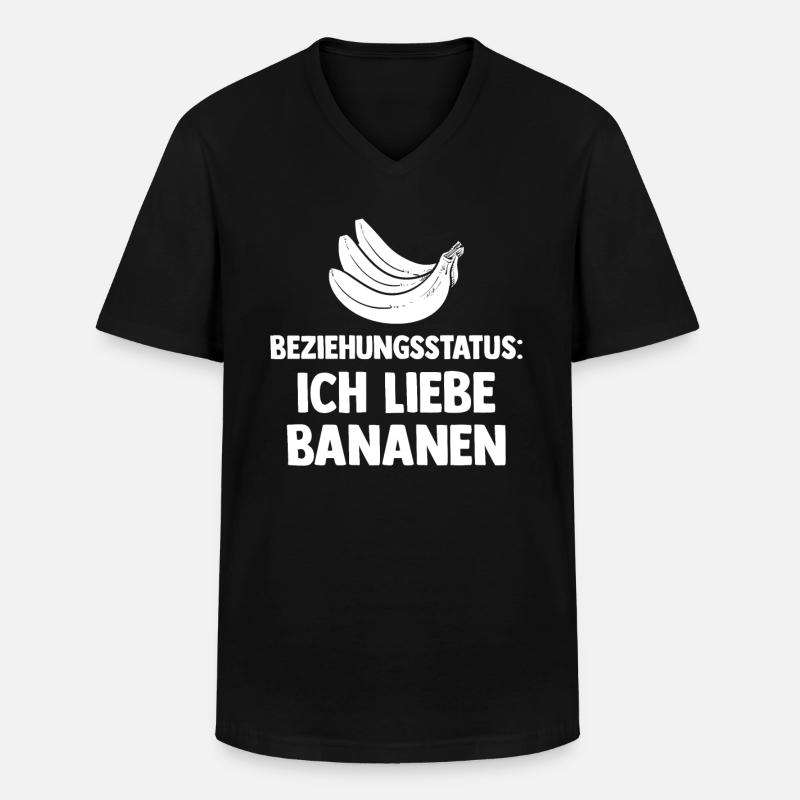 Früchte Beziehungsstatus Banane - Männer-T-Shirt mit V-Ausschnitt - Schwarz