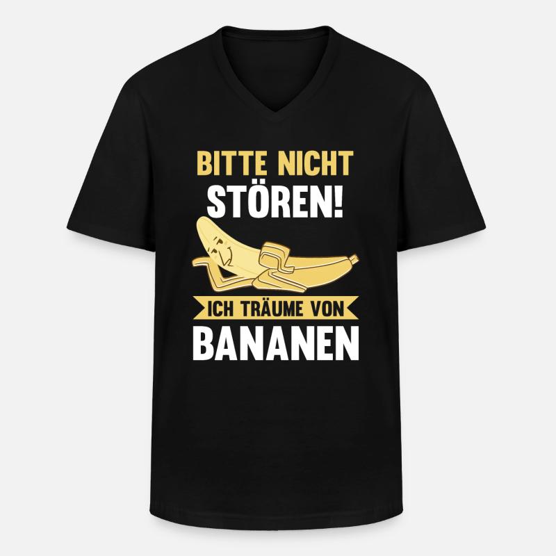 Früchte Banane - Männer-T-Shirt mit V-Ausschnitt - Schwarz