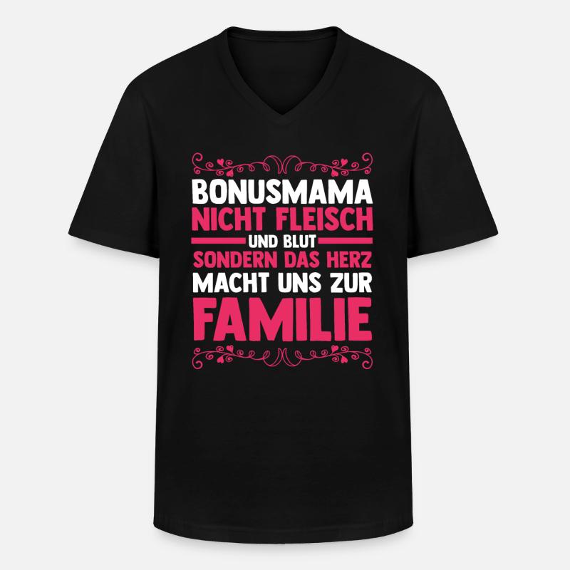 Stiefmutter Stiefmama Bonusmama - Männer-T-Shirt mit V-Ausschnitt - Schwarz