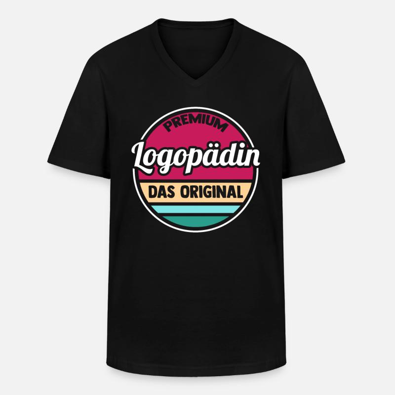 Logopädie Logopädin - Männer-T-Shirt mit V-Ausschnitt - Schwarz