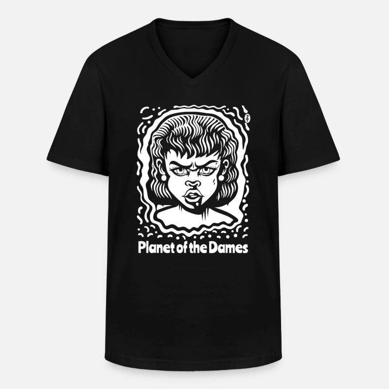 Planet der Damen: Sci-Fi-Wut - Männer-T-Shirt mit V-Ausschnitt - Schwarz