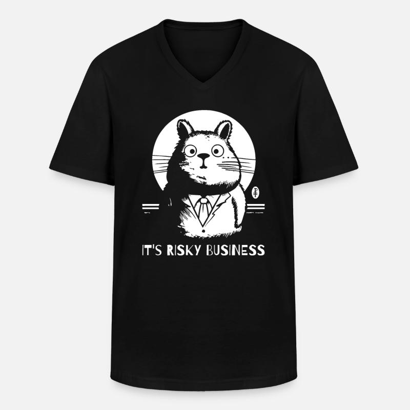 Gefährliches Geschäft, Hamster - Männer-T-Shirt mit V-Ausschnitt - Schwarz