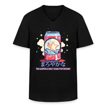 The "Girls Only" Soda Drink Can - Men's V-Neck T-Shirt - black - Front - AI Model Male 178 dark (178cm)