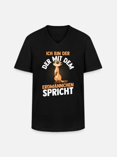 Erdmännchen - Männer-T-Shirt mit V-Ausschnitt - Schwarz