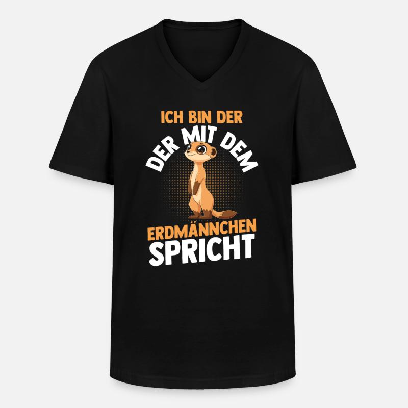 Erdmännchen - Männer-T-Shirt mit V-Ausschnitt - Schwarz