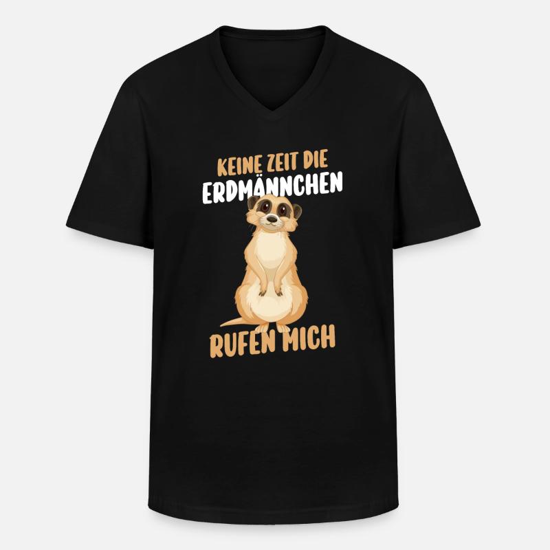 Erdmännchen - Männer-T-Shirt mit V-Ausschnitt - Schwarz
